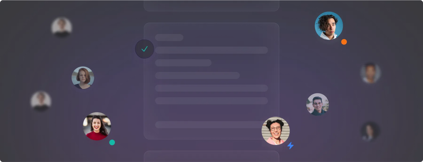 Collaboration interface with user profile images